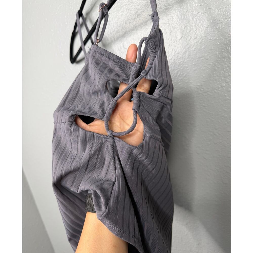 Shade Shore Grey One Piece Bathing Suit / Size-Large - Picture 7 of 11